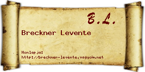 Breckner Levente névjegykártya